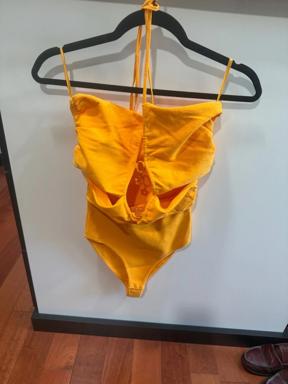 Sandro Women’s beautiful  orange One-Piece with Flower Ring Detail - Picture 3 of 5